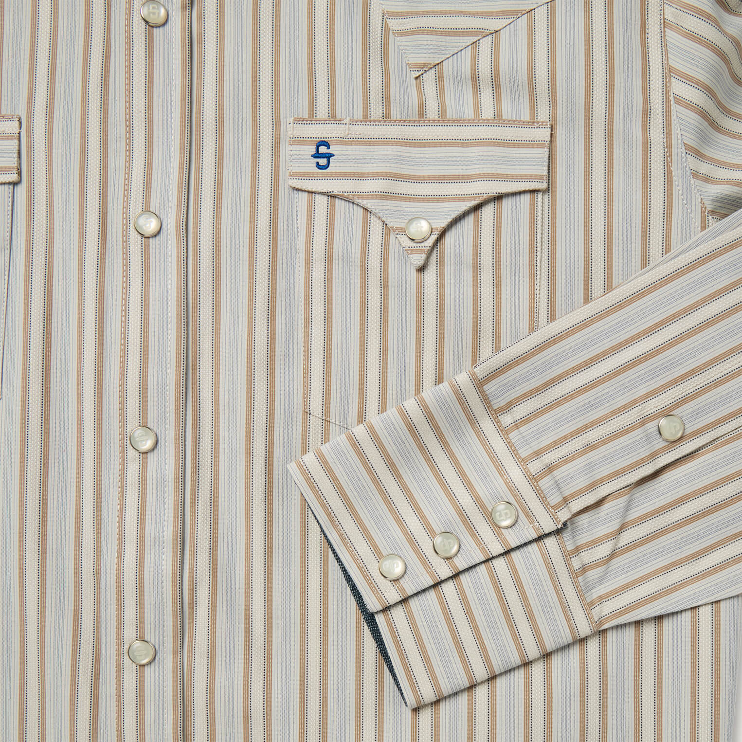 Ticking Stripe Western Shirt | Stetson Brown