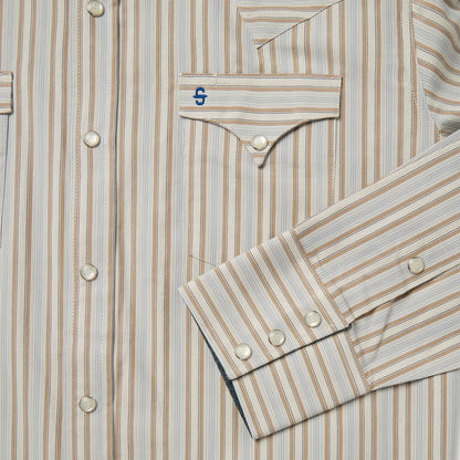Ticking Stripe Western Shirt | Stetson Brown
