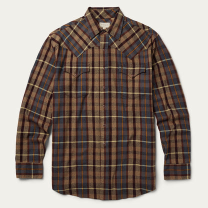 Brushed Flannel Western Shirt | Stetson Brown
