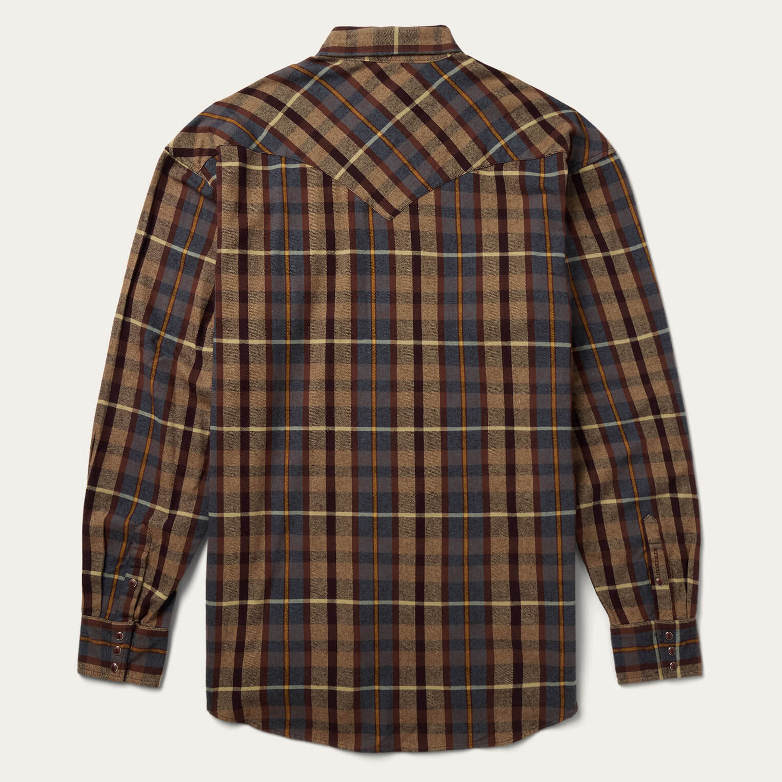 Brushed Flannel Western Shirt | Stetson Brown