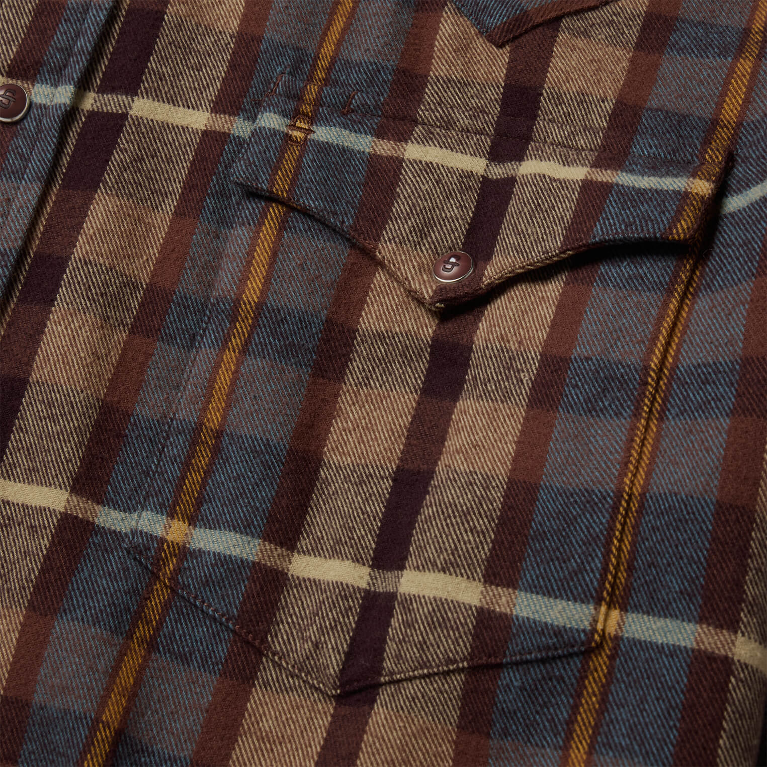Brushed Flannel Western Shirt | Stetson Brown