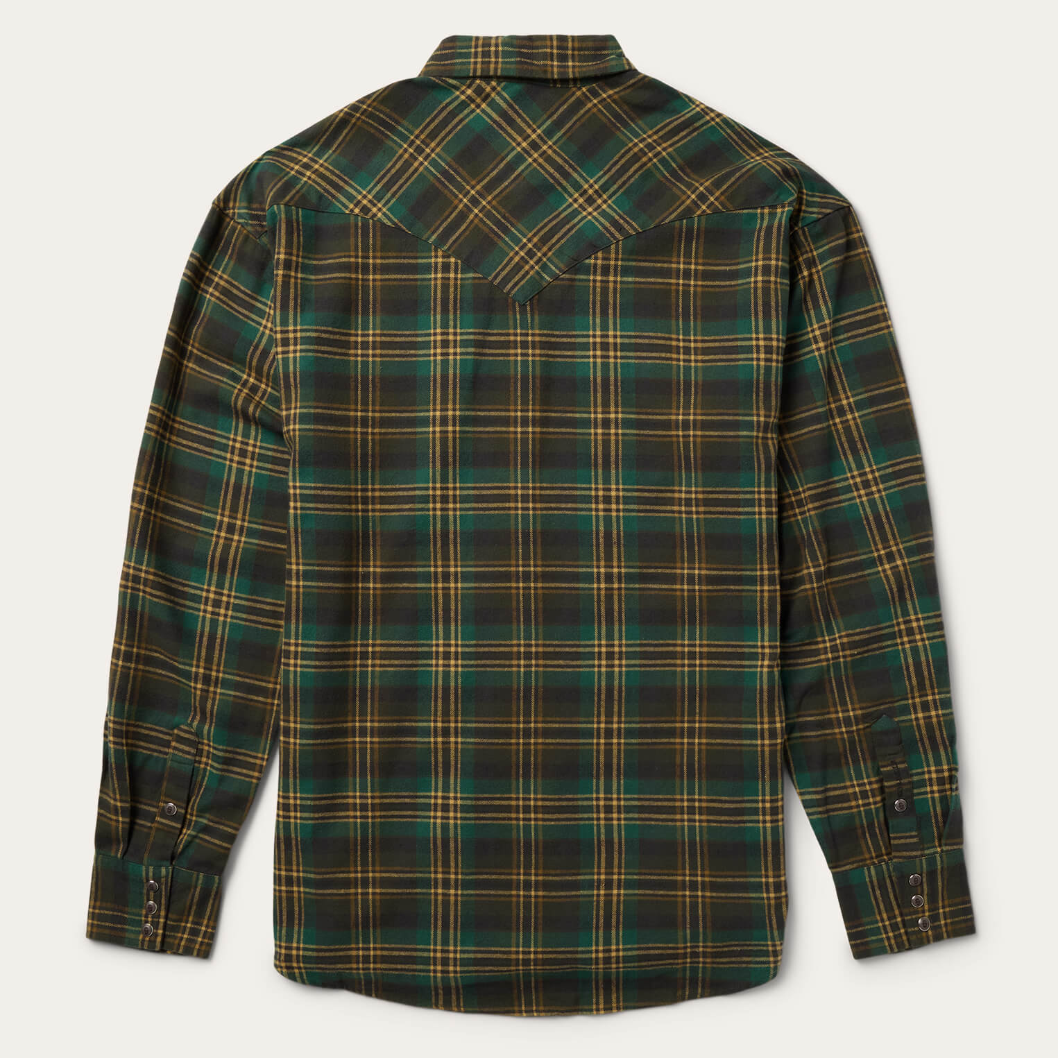 Brushed Flannel Western Shirt | Stetson Green