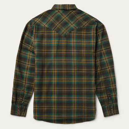 Brushed Flannel Western Shirt | Stetson Green