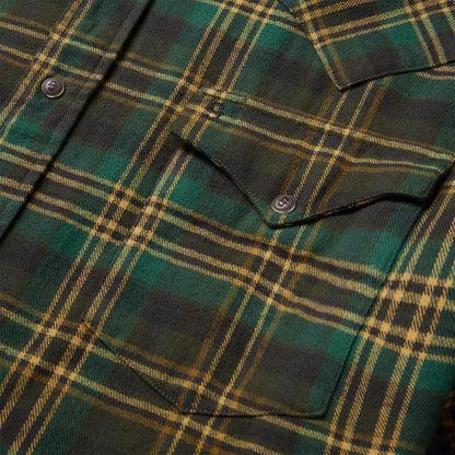 Brushed Flannel Western Shirt | Stetson Green