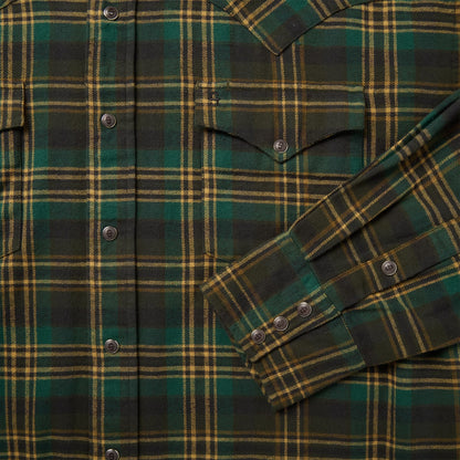 Brushed Flannel Western Shirt | Stetson Green