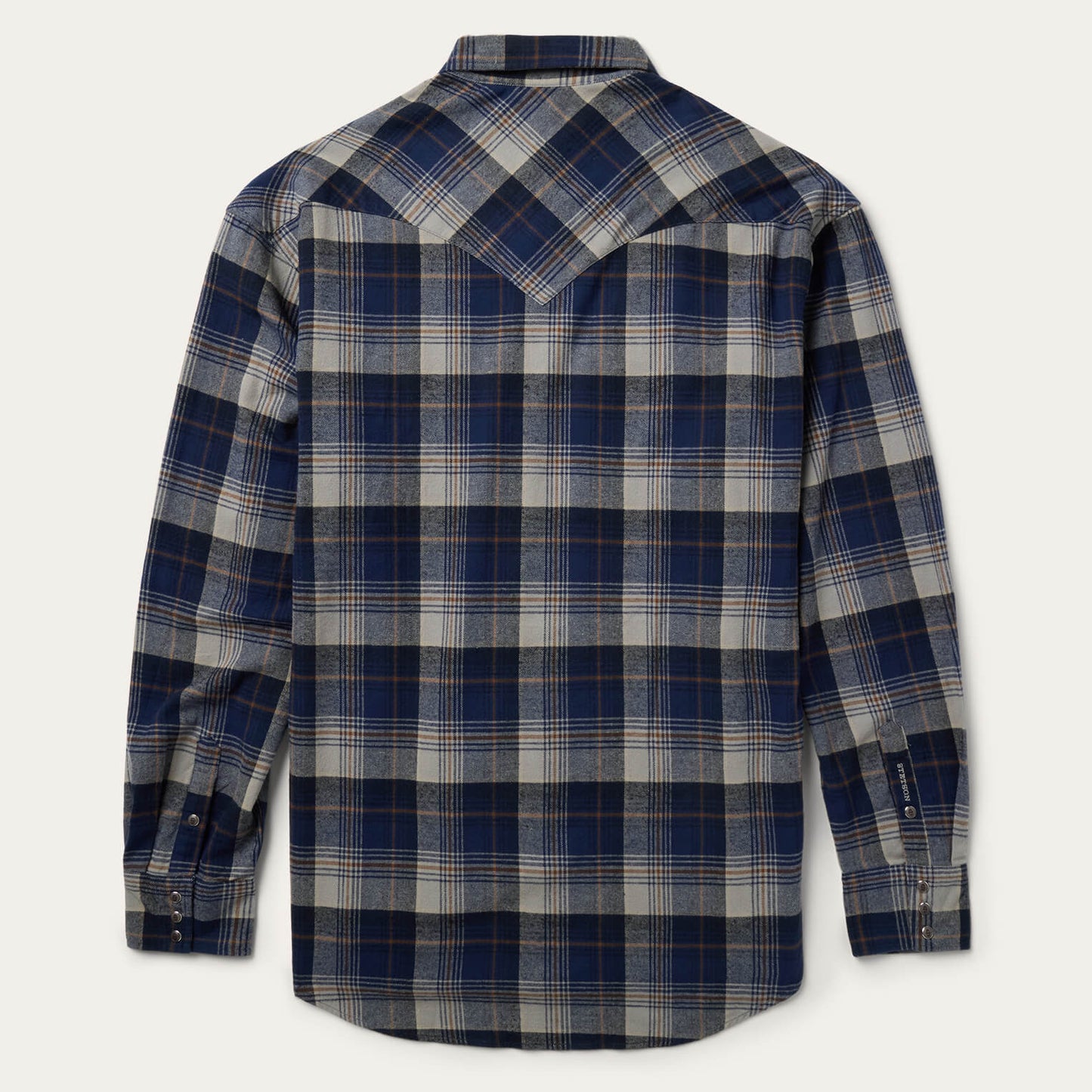 Brushed Flannel Western Shirt | Stetson Blue