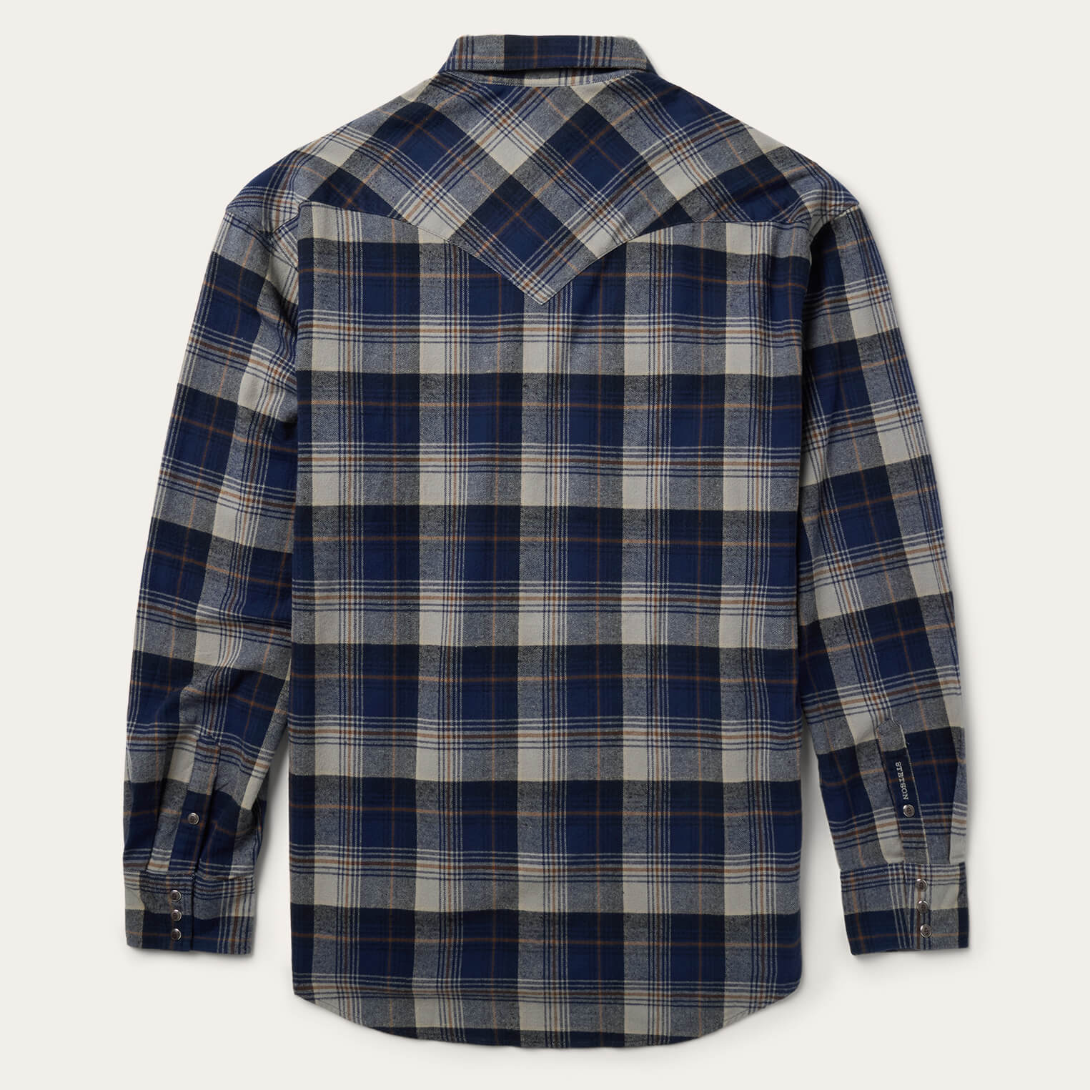 Brushed Flannel Western Shirt | Stetson Blue