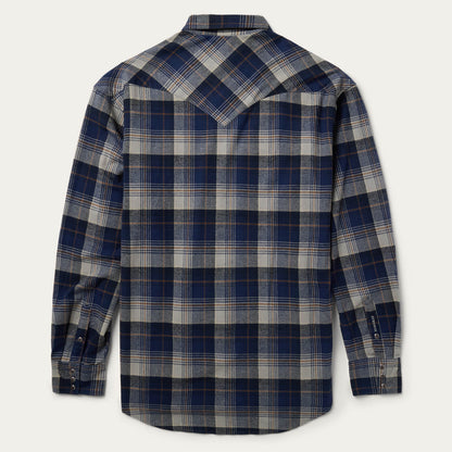 Brushed Flannel Western Shirt | Stetson Blue