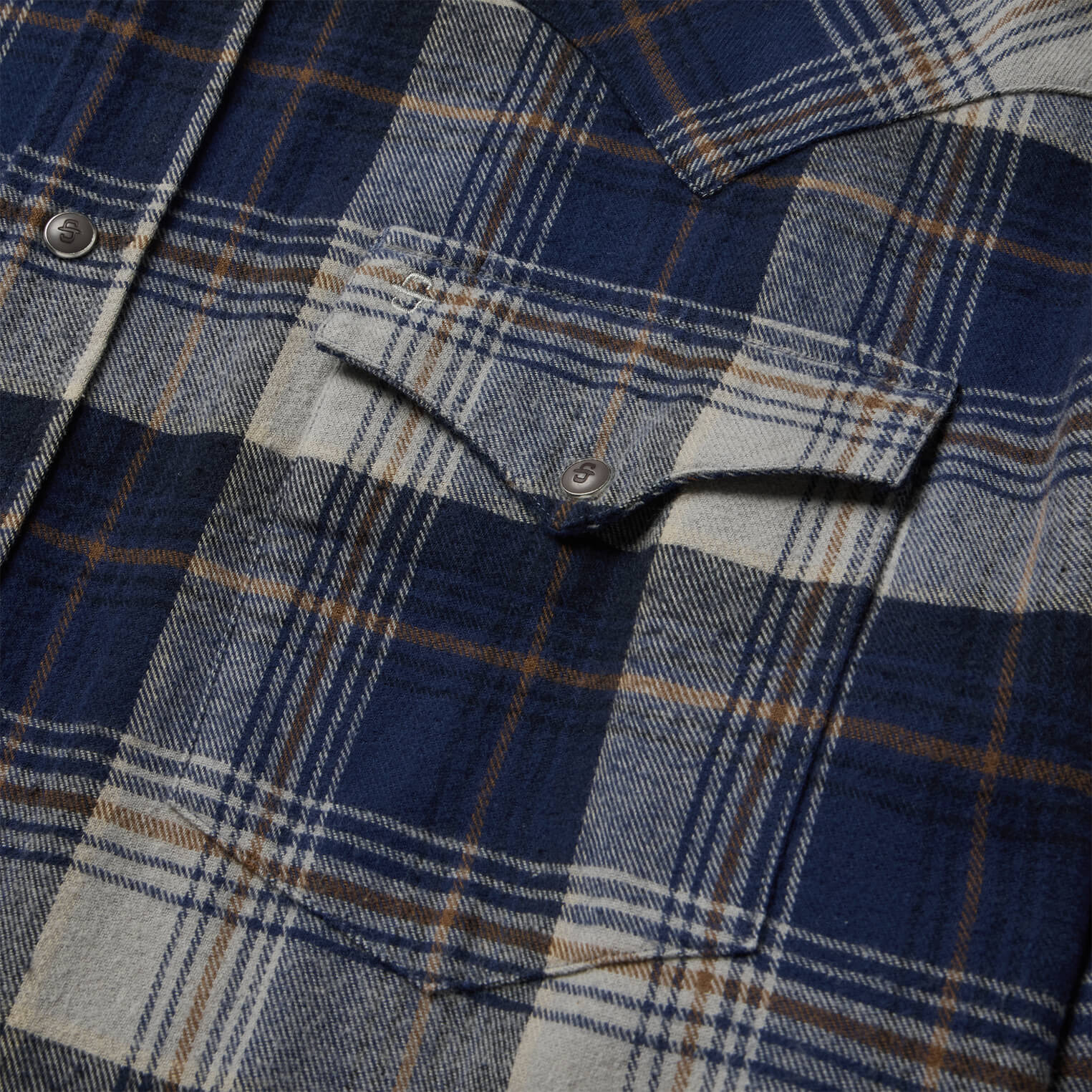 Brushed Flannel Western Shirt | Stetson Blue