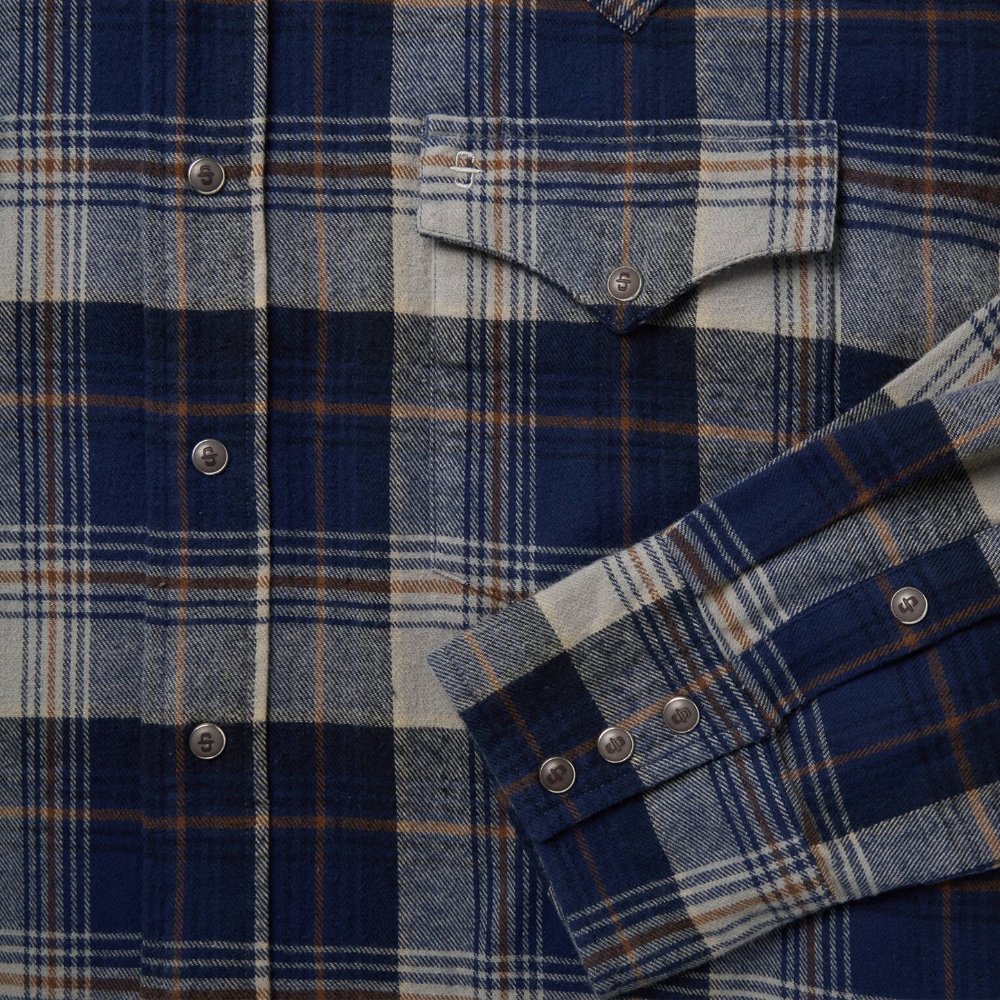 Brushed Flannel Western Shirt | Stetson Blue