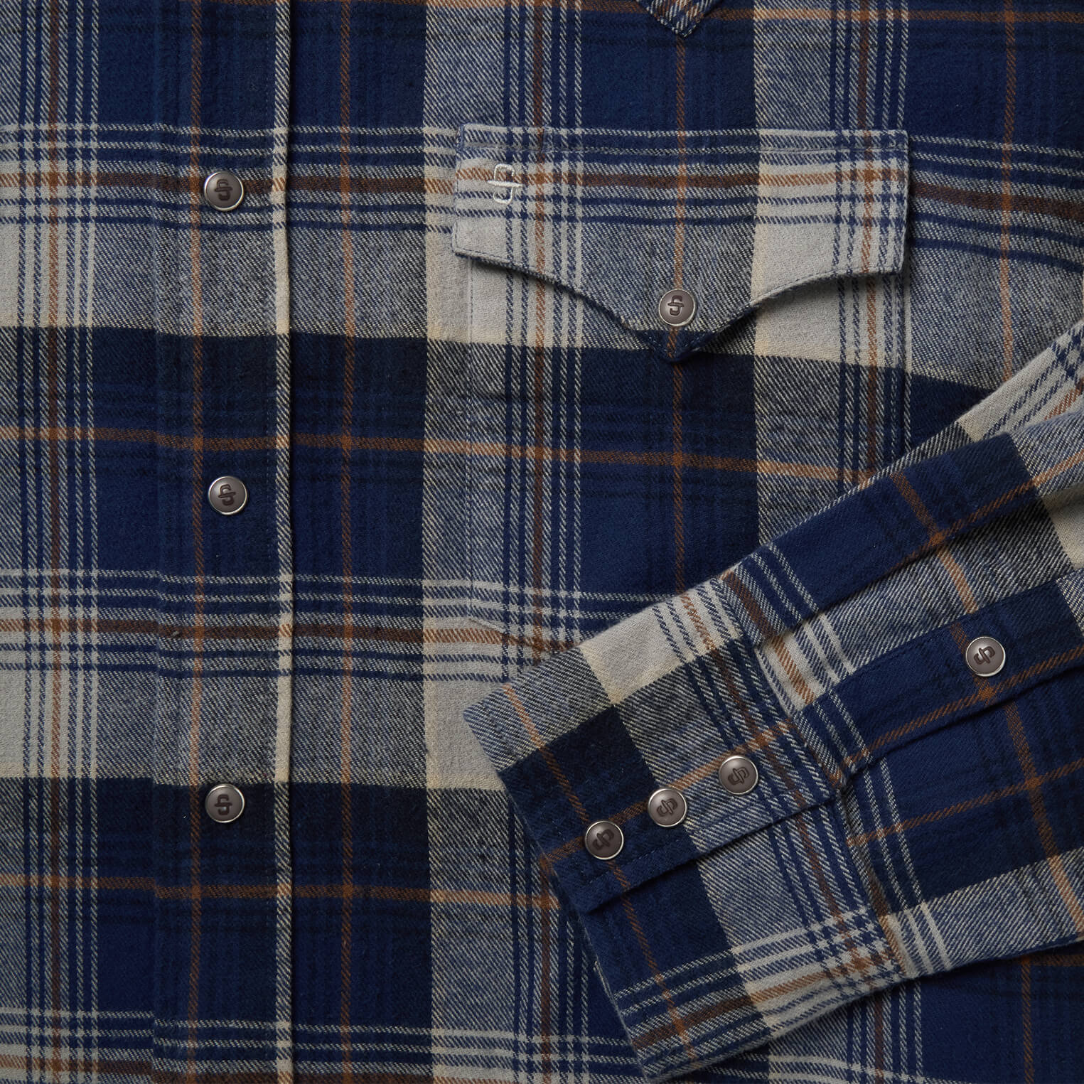 Brushed Flannel Western Shirt | Stetson Blue