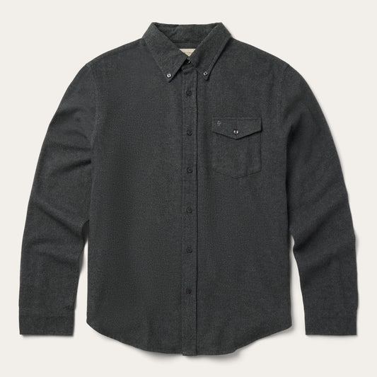 Heathered Flannel Button-Down Shirt | Stetson Grey