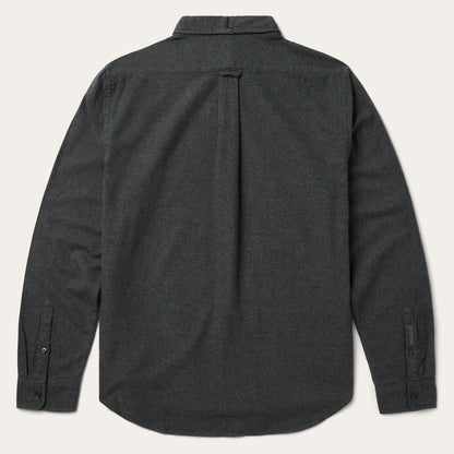 Heathered Flannel Button-Down Shirt | Stetson Grey