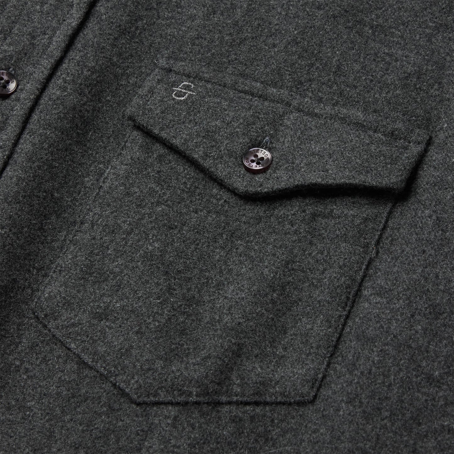 Heathered Flannel Button-Down Shirt | Stetson Grey