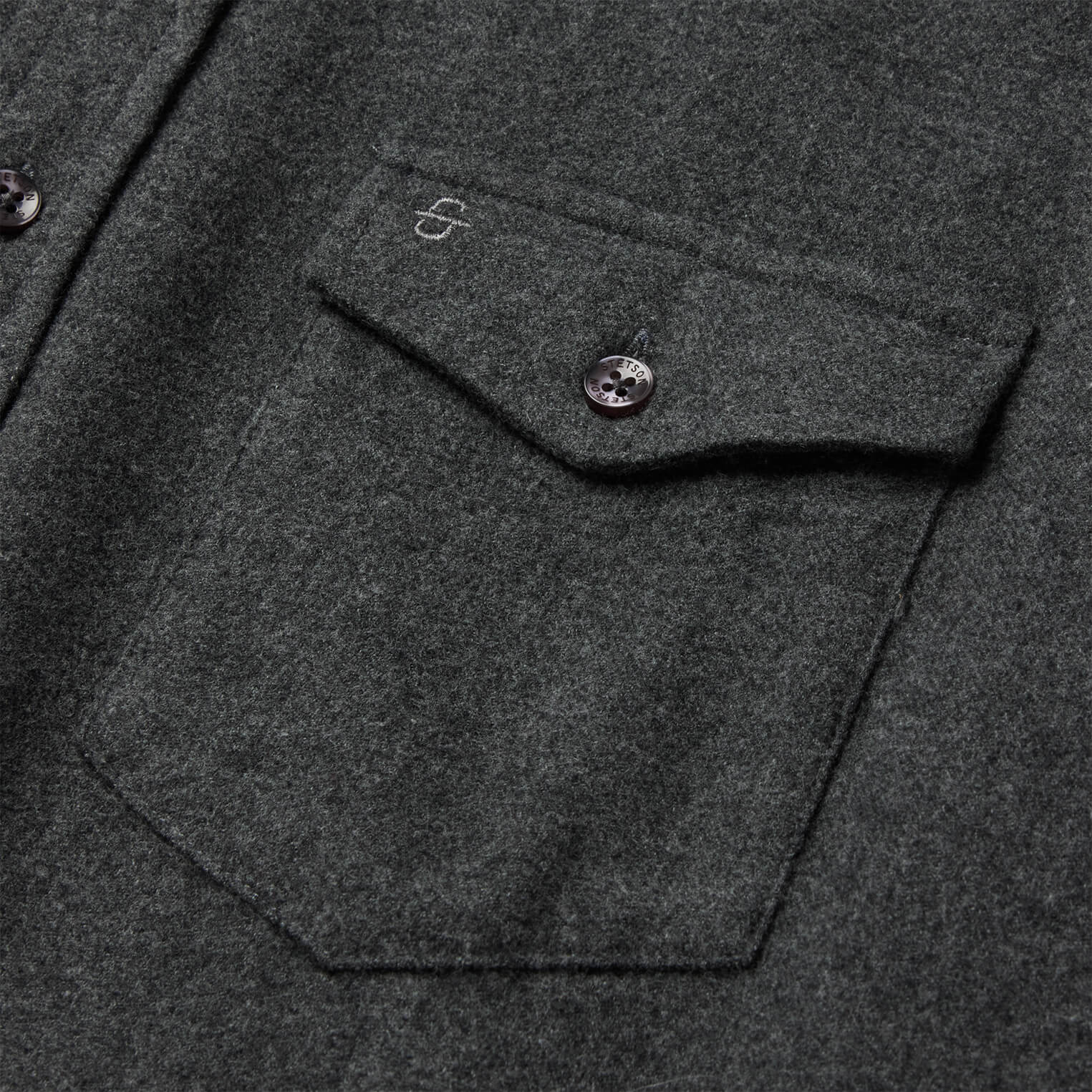 Heathered Flannel Button-Down Shirt | Stetson Grey