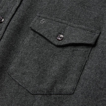 Heathered Flannel Button-Down Shirt | Stetson Grey