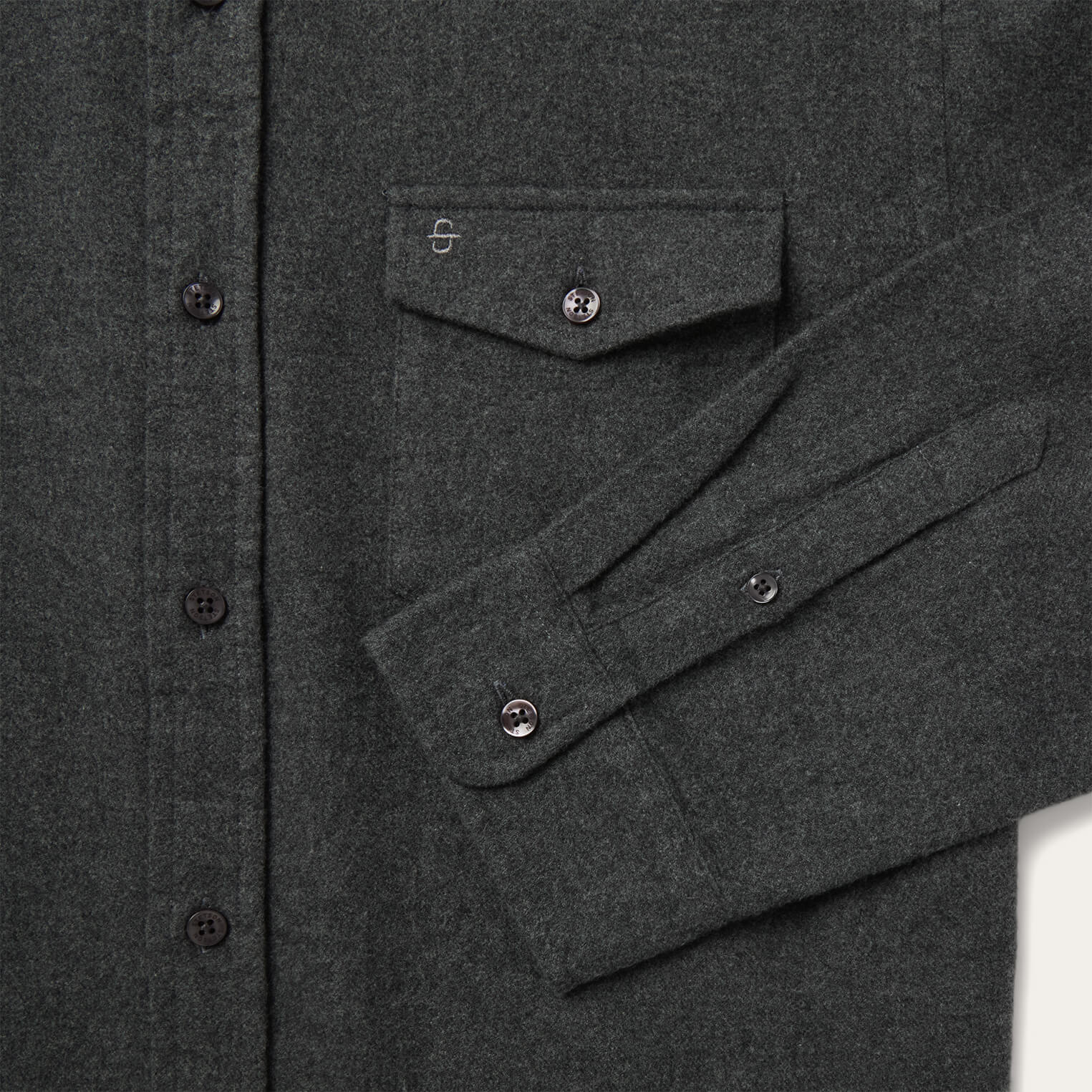 Heathered Flannel Button-Down Shirt | Stetson Grey