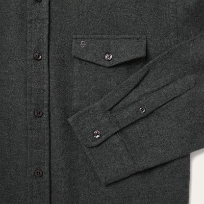 Heathered Flannel Button-Down Shirt | Stetson Grey