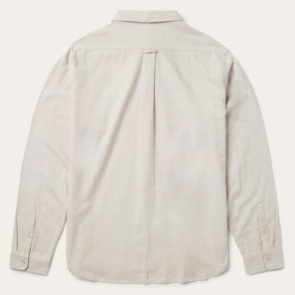 Heathered Flannel Button-Down Shirt | Stetson White