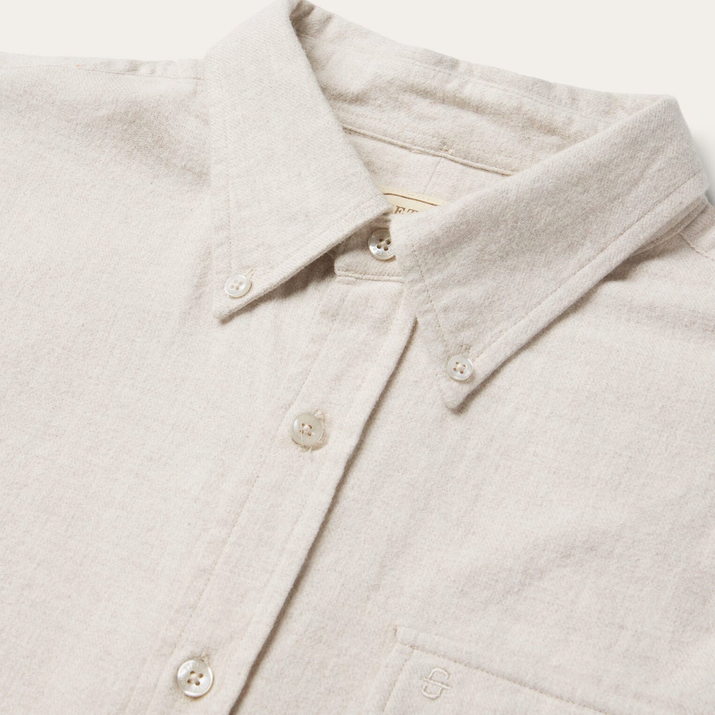 Heathered Flannel Button-Down Shirt | Stetson White