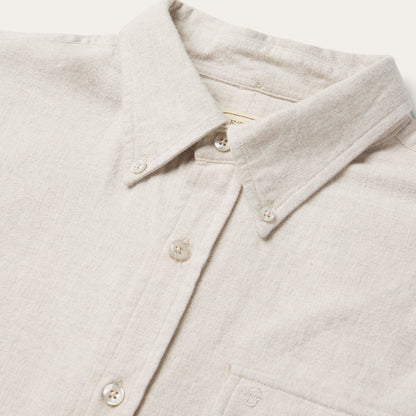 Heathered Flannel Button-Down Shirt | Stetson White