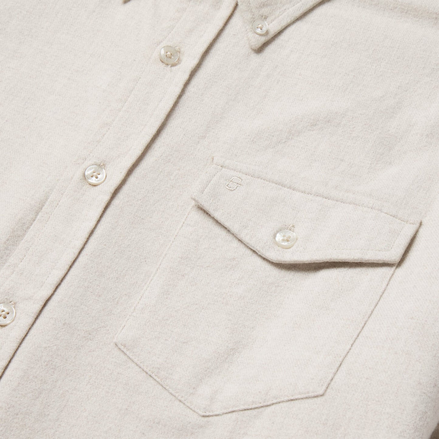 Heathered Flannel Button-Down Shirt | Stetson White