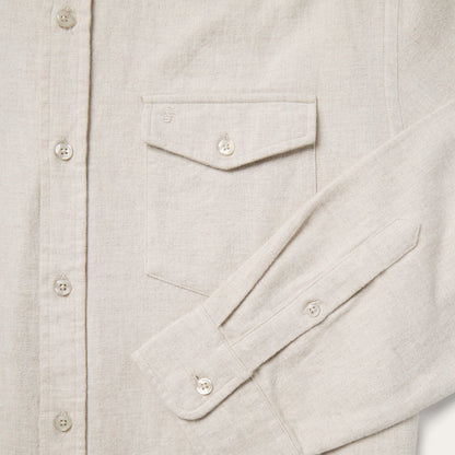Heathered Flannel Button-Down Shirt | Stetson White