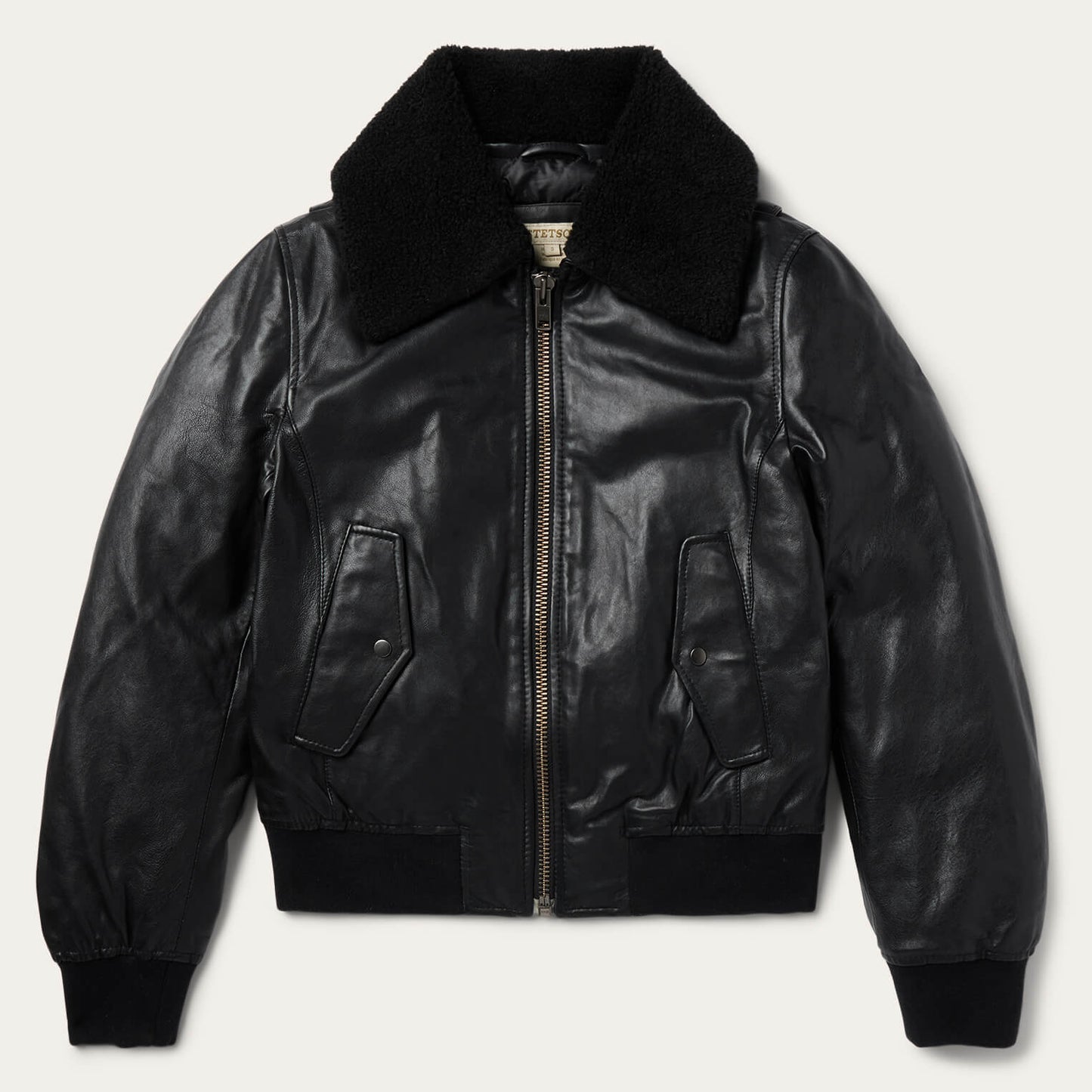 Leather Bomber Jacket | Stetson Black