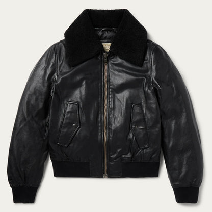 Leather Bomber Jacket | Stetson Black