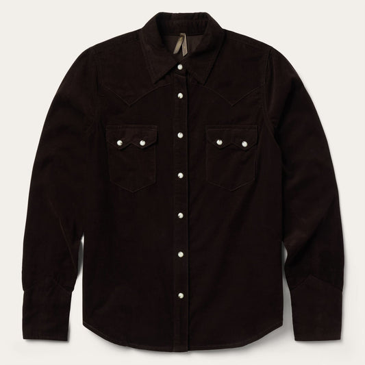 Corduroy Denim Western Shirt | Stetson Brown