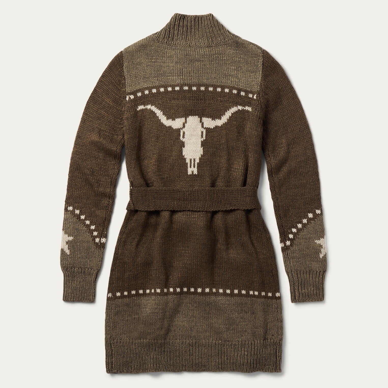 Steer & Star Belted Cardigan | Stetson Brown