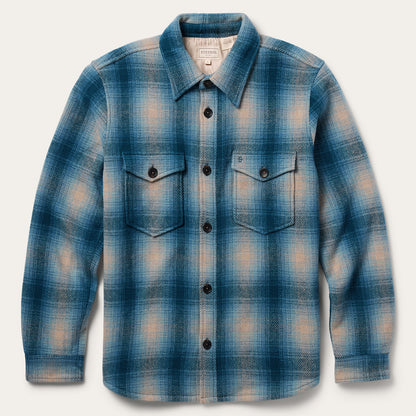 Wool Plaid Shirt Jacket | Stetson Blue