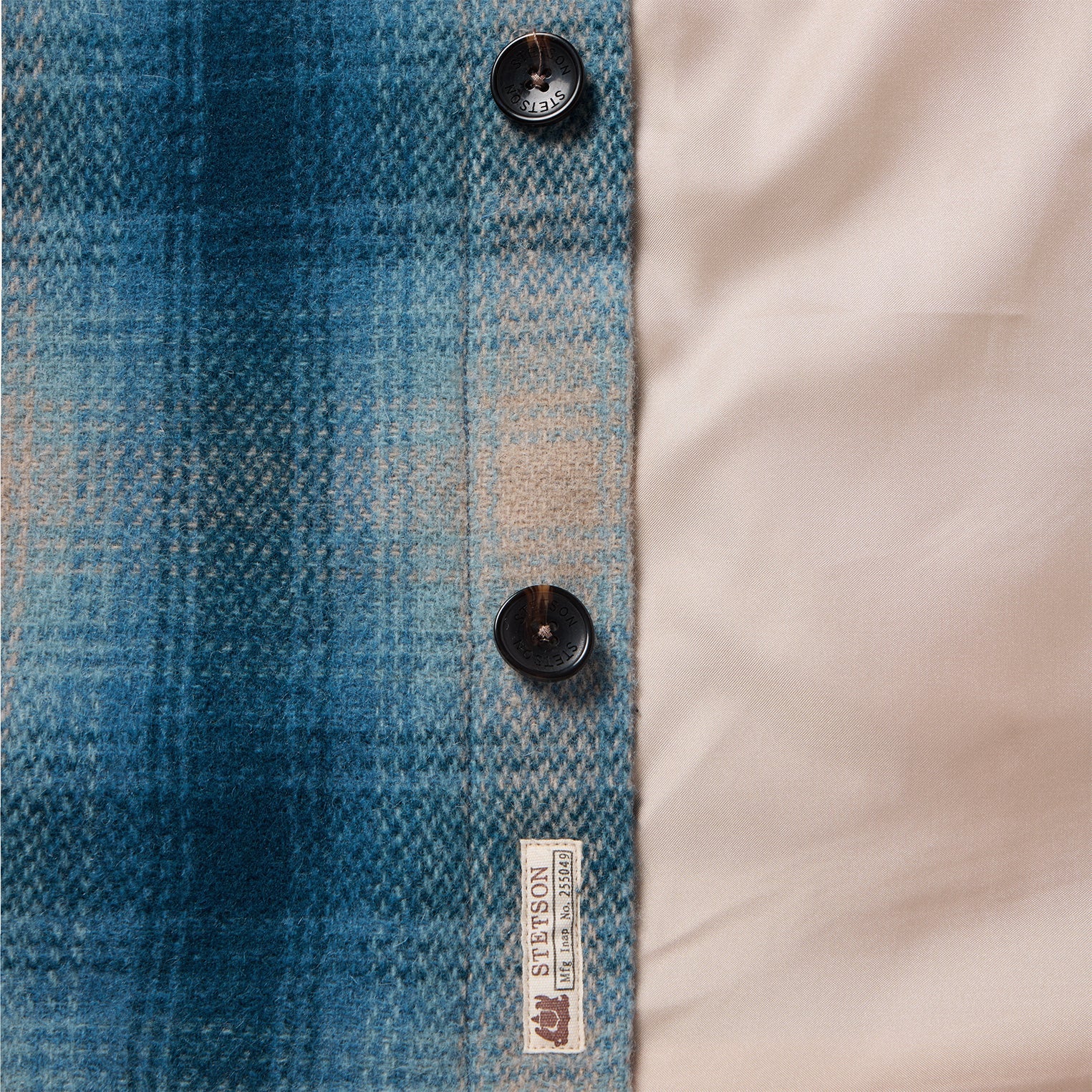 Wool Plaid Shirt Jacket | Stetson Blue