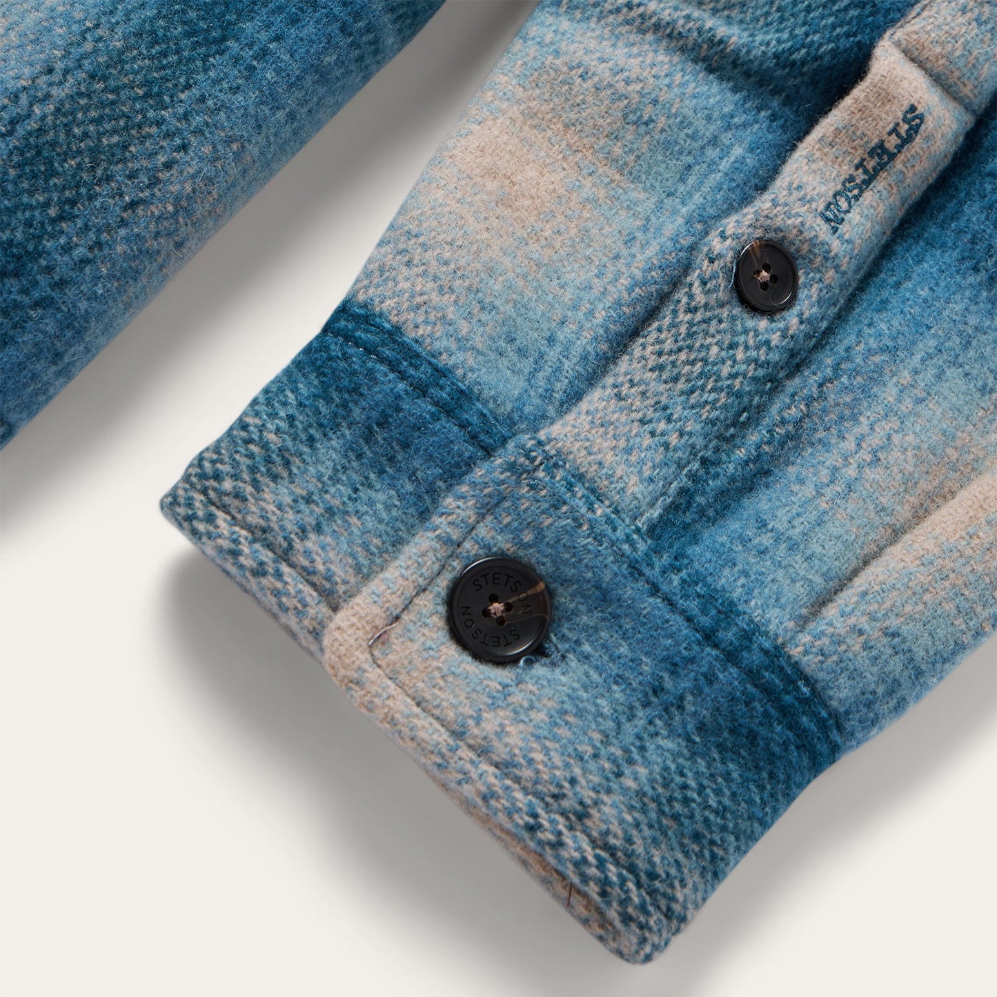 Wool Plaid Shirt Jacket | Stetson Blue
