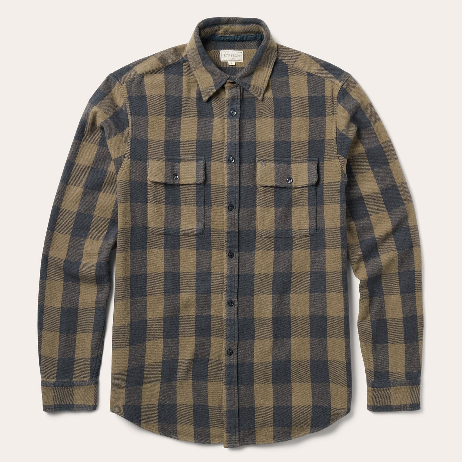 Buffalo Check Flannel Shirt | Stetson Brown