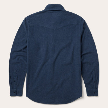 Heathered Flannel Button-Down Shirt | Stetson Blue
