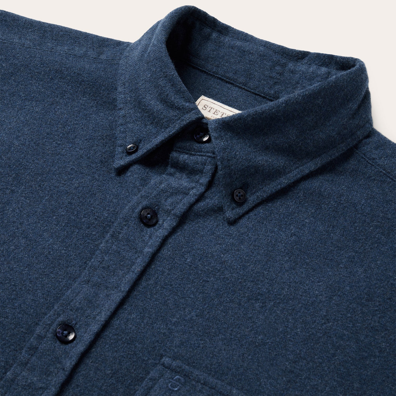 Heathered Flannel Button-Down Shirt | Stetson Blue
