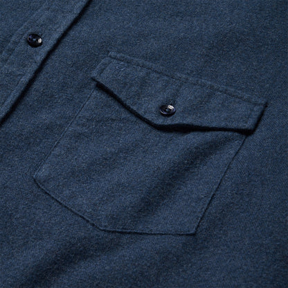 Heathered Flannel Button-Down Shirt | Stetson Blue