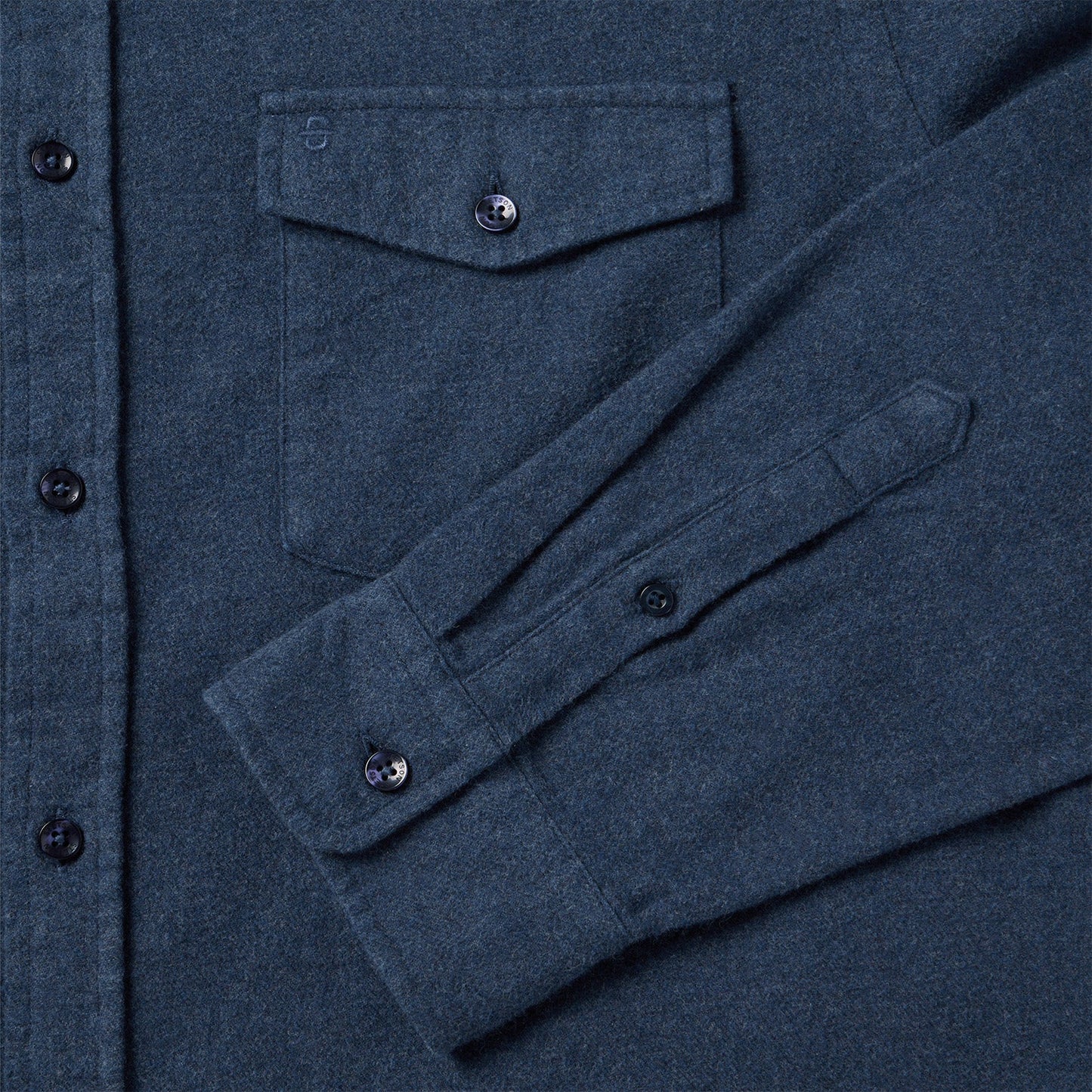 Heathered Flannel Button-Down Shirt | Stetson Blue