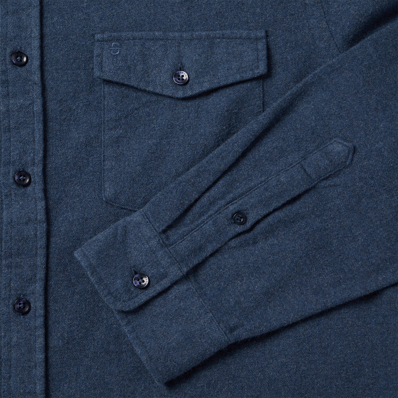 Heathered Flannel Button-Down Shirt | Stetson Blue