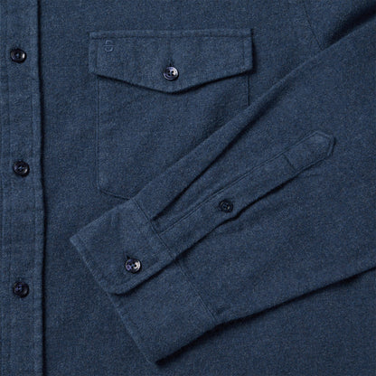 Heathered Flannel Button-Down Shirt | Stetson Blue