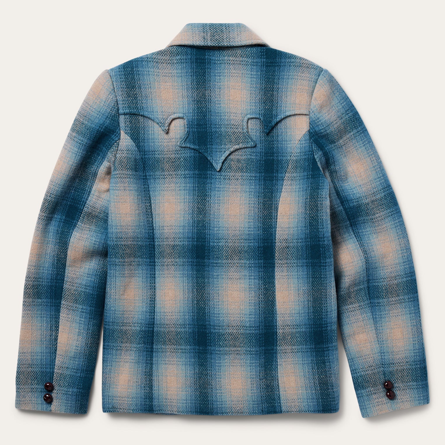 Wool Plaid Western Blazer | Stetson Navy