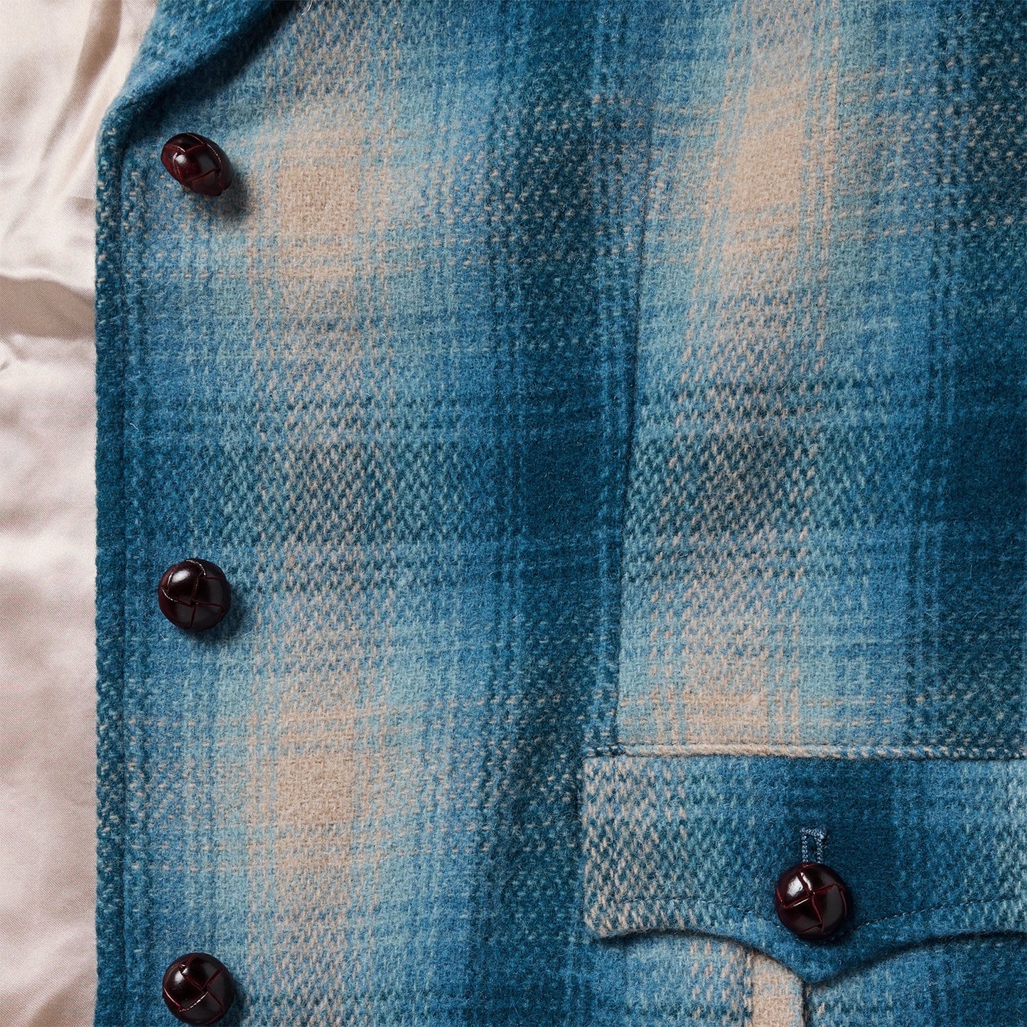 Wool Plaid Western Blazer | Stetson Navy