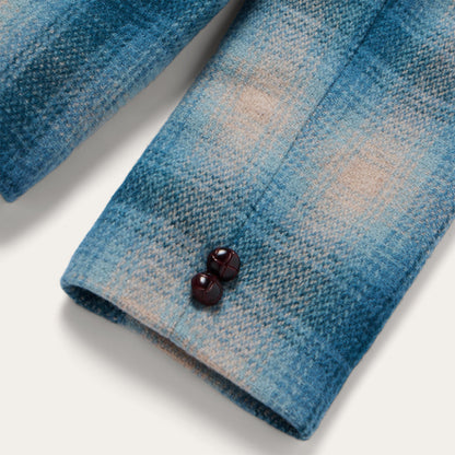 Wool Plaid Western Blazer | Stetson Navy