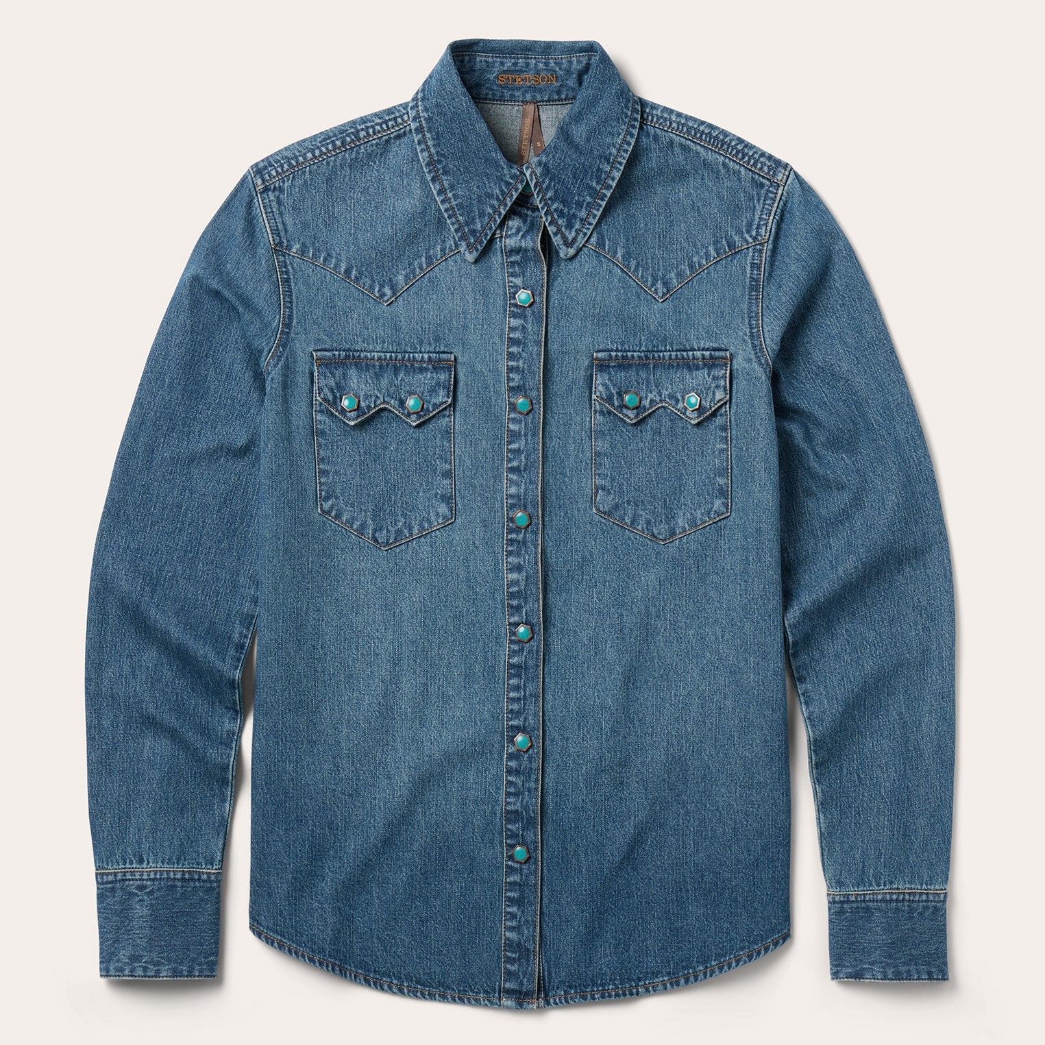 Turquoise Snap Western Denim Shirt | Stetson Blue