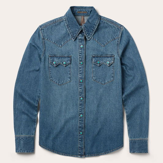 Turquoise Snap Western Denim Shirt | Stetson Blue