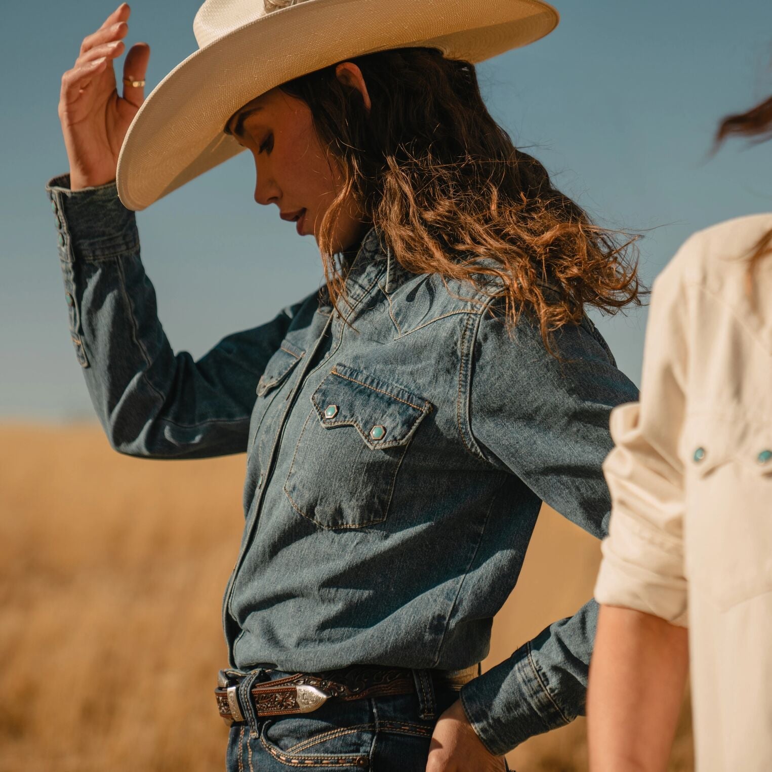 Turquoise Snap Western Denim Shirt | Stetson Blue