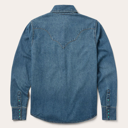 Turquoise Snap Western Denim Shirt | Stetson Blue