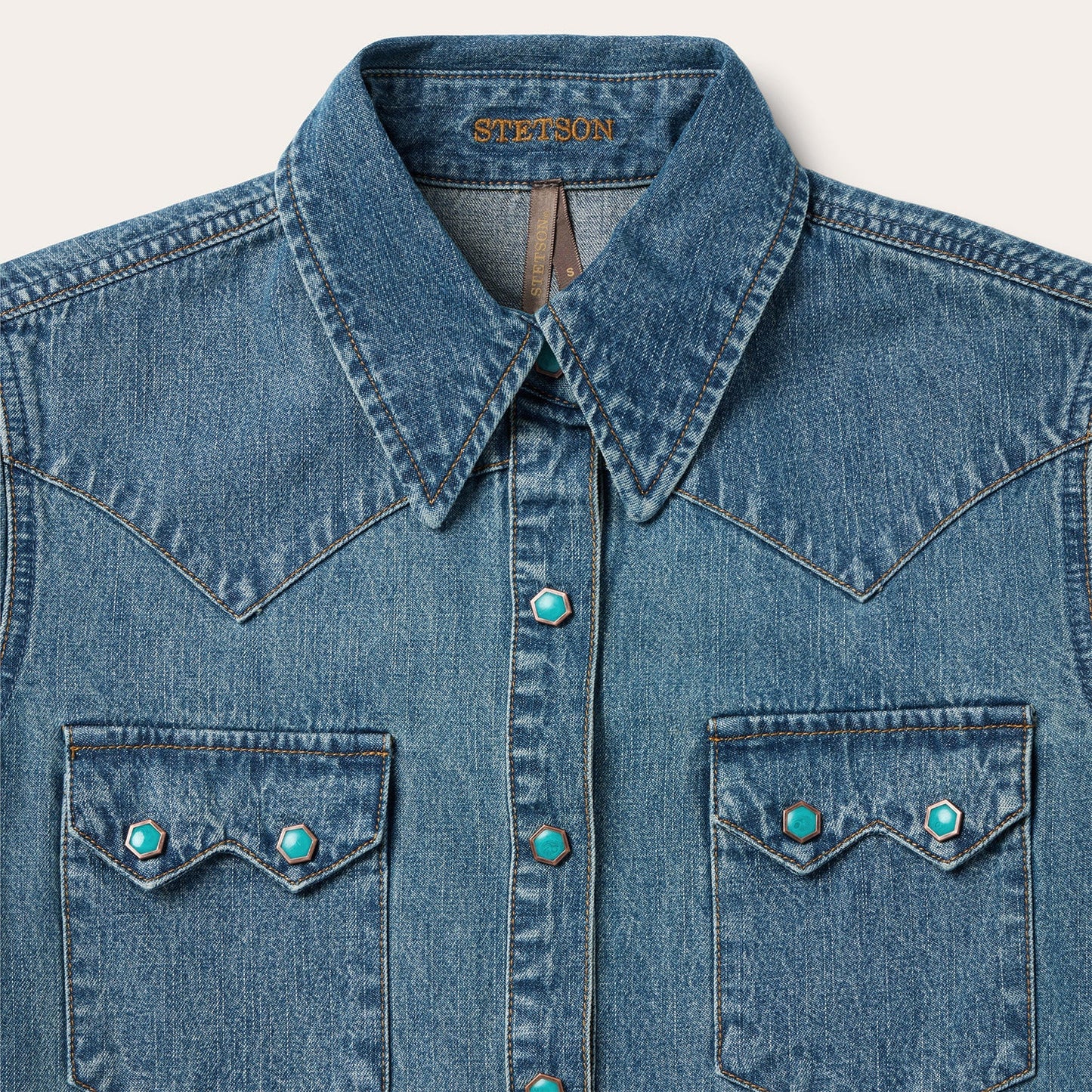 Turquoise Snap Western Denim Shirt | Stetson Blue