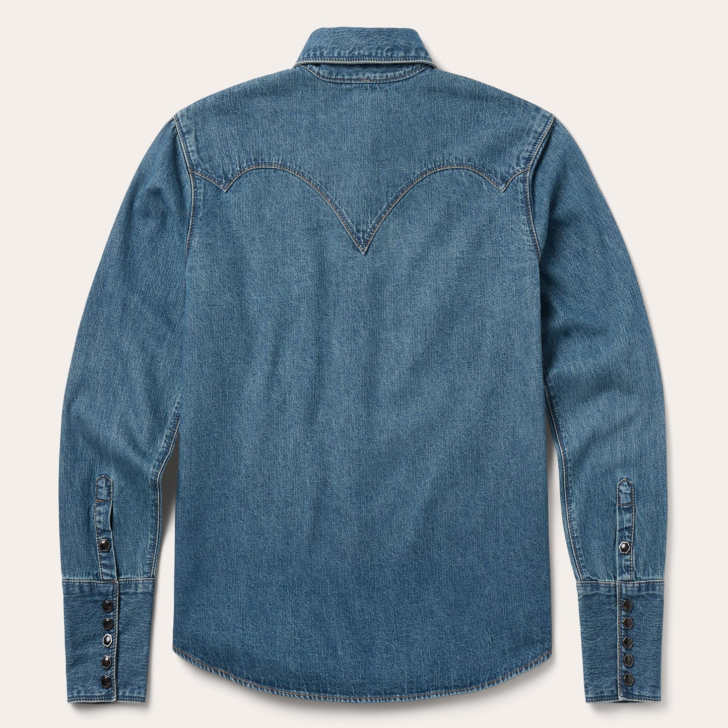 Chocolate Snap Western Denim Shirt | Stetson Blue